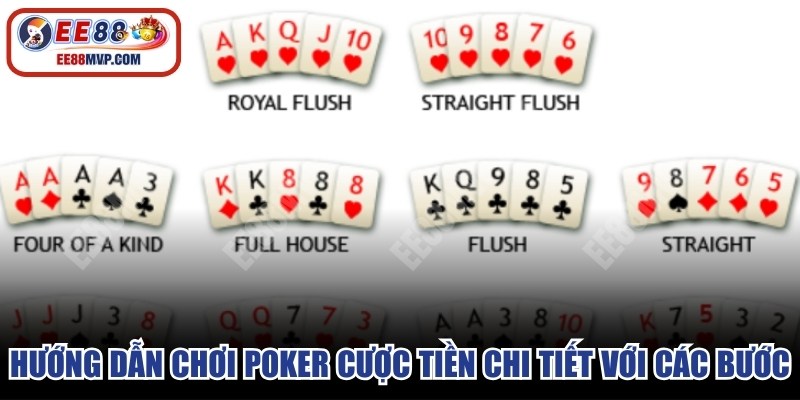 Hướng dẫn chơi poker cược tiền chi tiết với các bước 